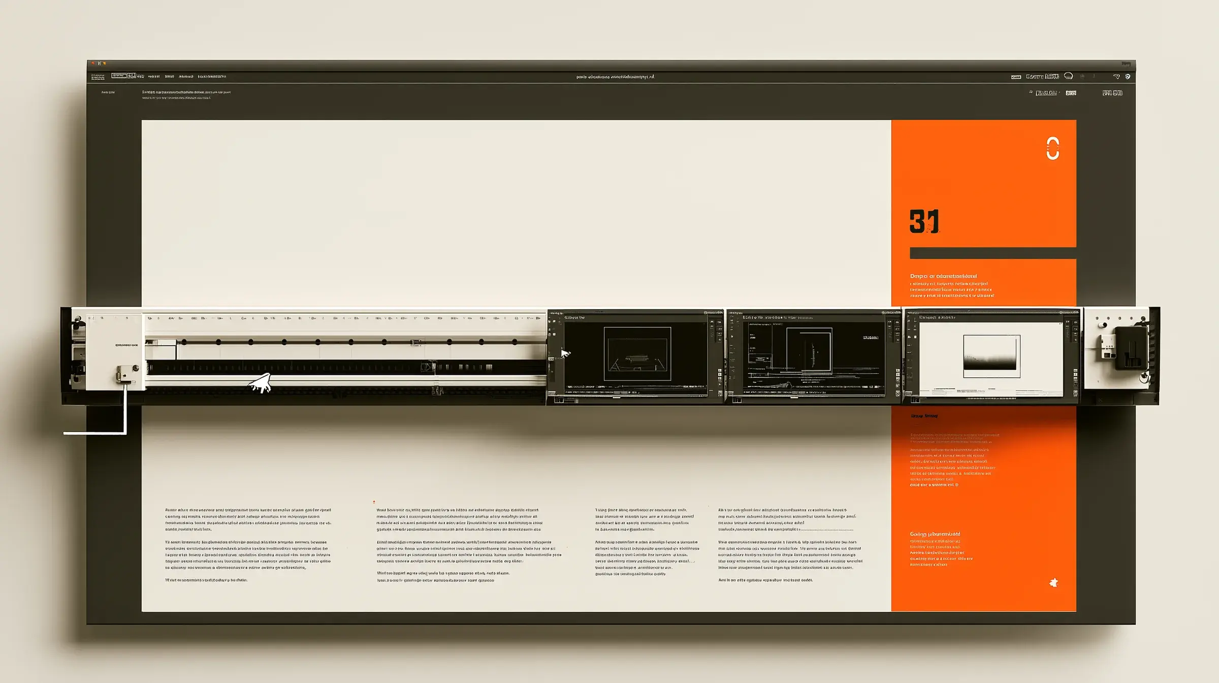 A precision drafting workflow rendered as a sequence of physical stages